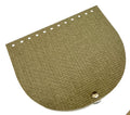 Clapeta geanta cu inchizatoare magnetica, piele ecologica, 20x17 cm- khaki cu model caramida- nichel