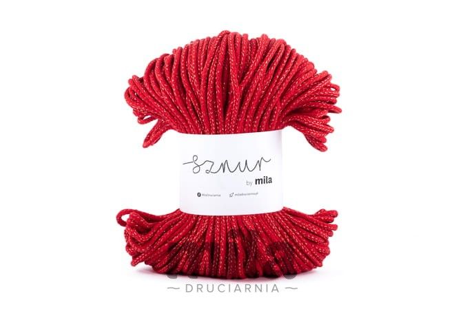 Sznur 3 mm, Glitter, PG113, rosu auriu