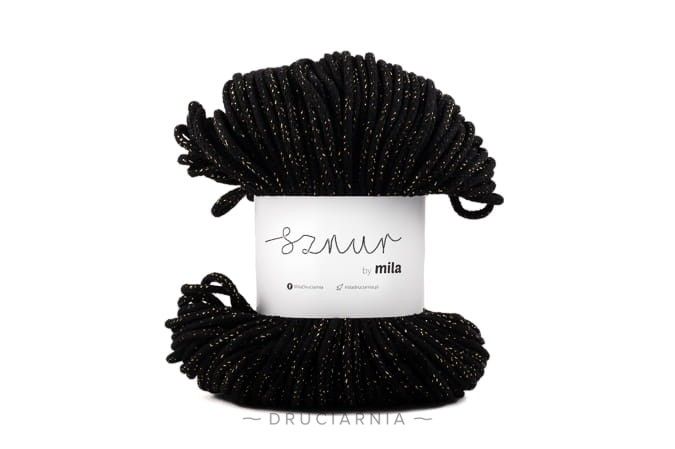 Sznur 3 mm, Glitter, PG106, negru auriu