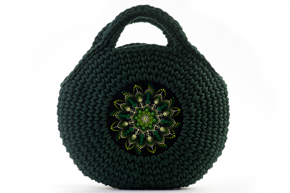 Geanta Crosetata Cu Mandala Verde/verde