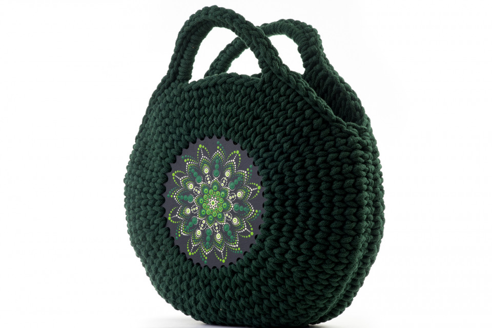 Geanta Crosetata Cu Mandala Verde/verde